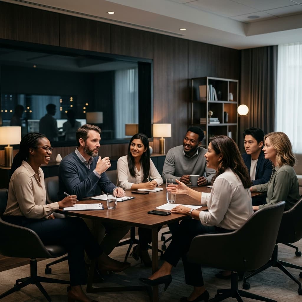Professional recruitment team in action