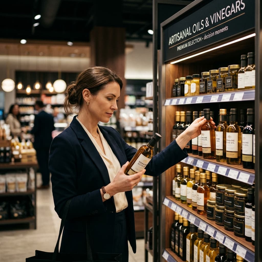 Shopper interacting with retail shelf